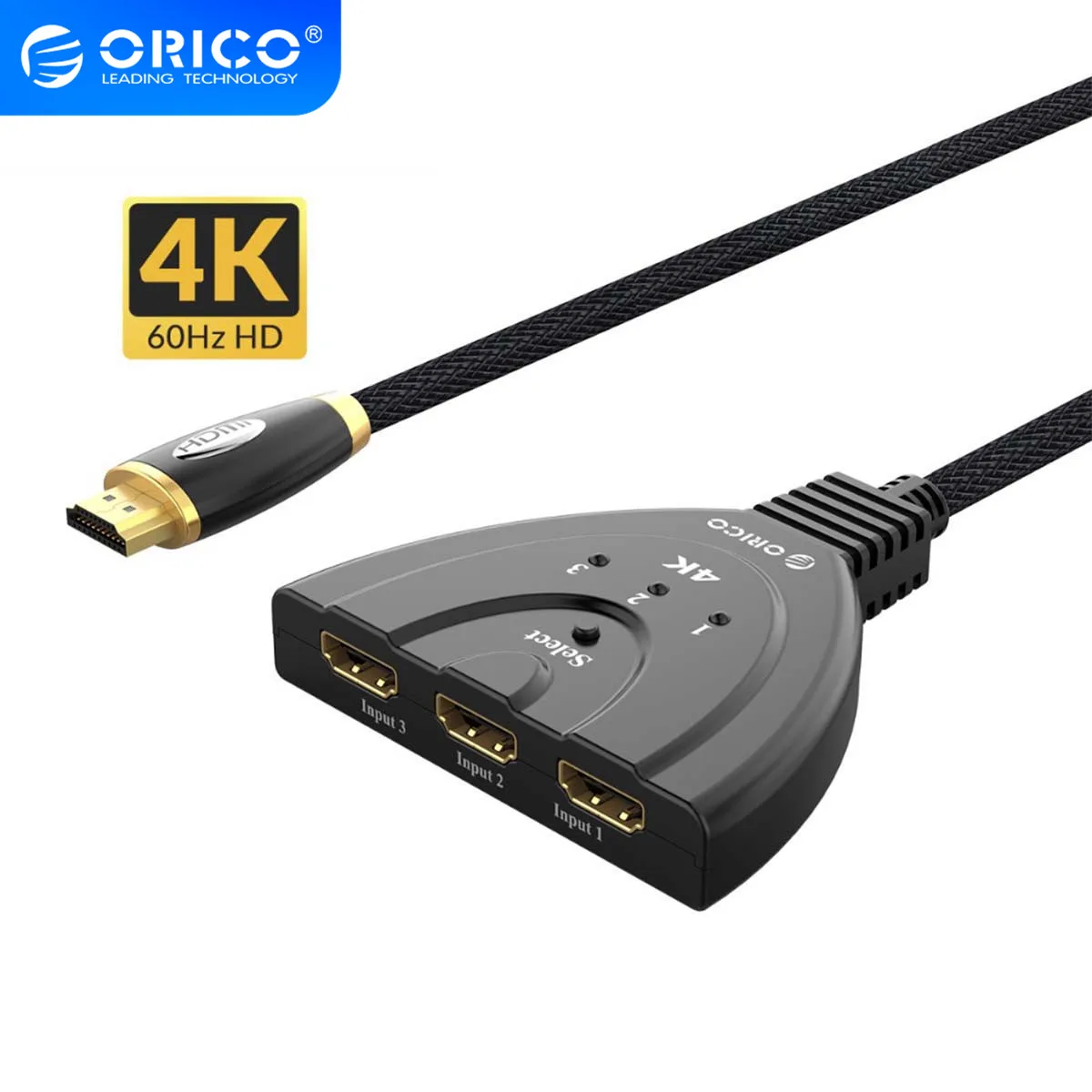 ORICO 3 Порты и разъёмы s совместимому с HDMI разветвитель адаптер кабель 4K60Hz 30 Гц