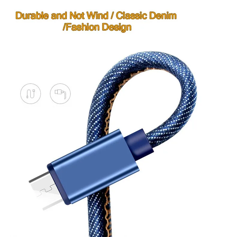 NOHON USB кабель Джинсовый Ковбой mi cro usb type C Быстрая зарядка USB C кабель для передачи данных для samsung S10 Xiaomi mi huawei кабель для зарядки телефона