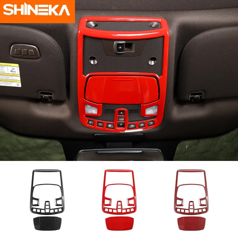 

SHINEKA Interior Mouldings For Ford F150 Car Front Roof Reading Lights Lamp Trim Cover Stickers Accessories For Ford F150 2015+