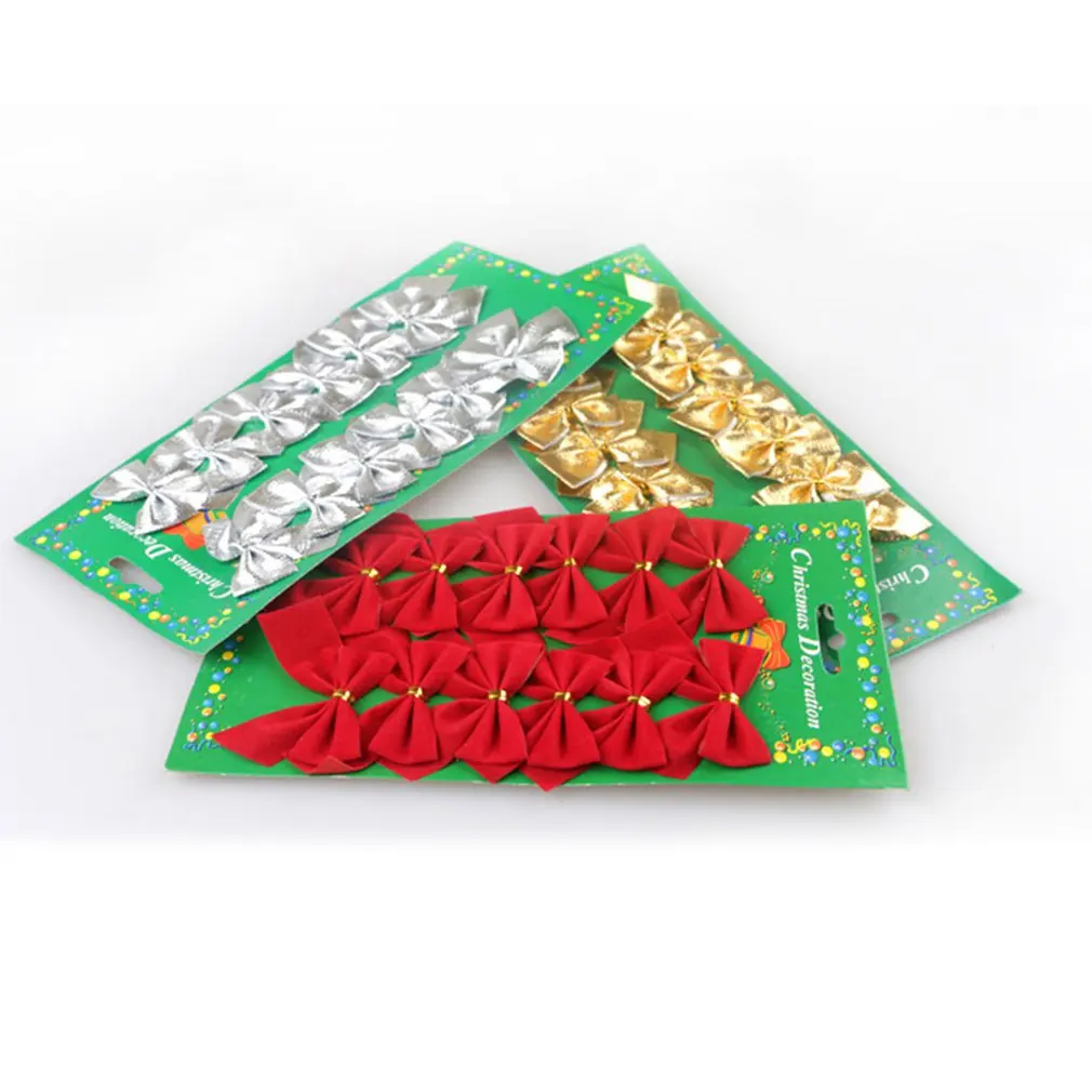 12 шт Рождества Висячие украшения красного золотого серебряного цветов с