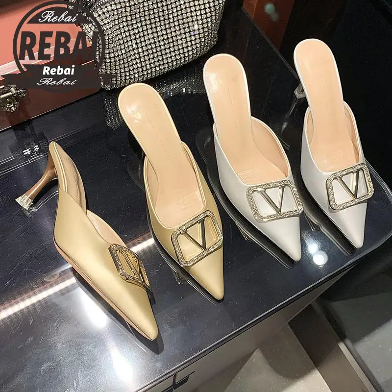 

Women's High Heel Shoes 2021 New Spring Women's High-Heeled Shoes Shallow Mouth Metal Letters Stiletto Fine Heel Single Shoes