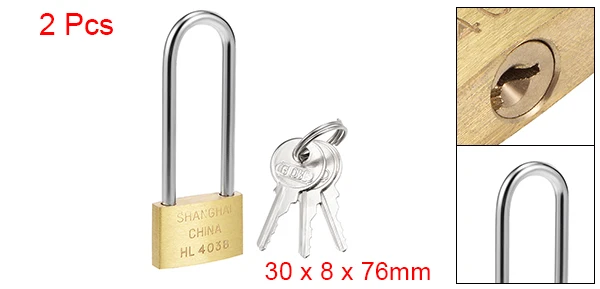 30mm Long Shackle 2x Uxcell 1-2 шт Латунные Навесные Замки с одинаковым ключом 30 мм 40 мм 50 мм 60 мм широкая матовая отделка Длинная Дужка - Цвет: 30mm Long Shackle 2x