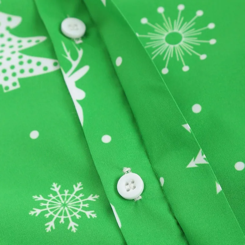 

Men Long Sleeve Shirt 2021 New Fashion Casual Print Turn-down Collar Large Size Christmas Shirts Men Clothing