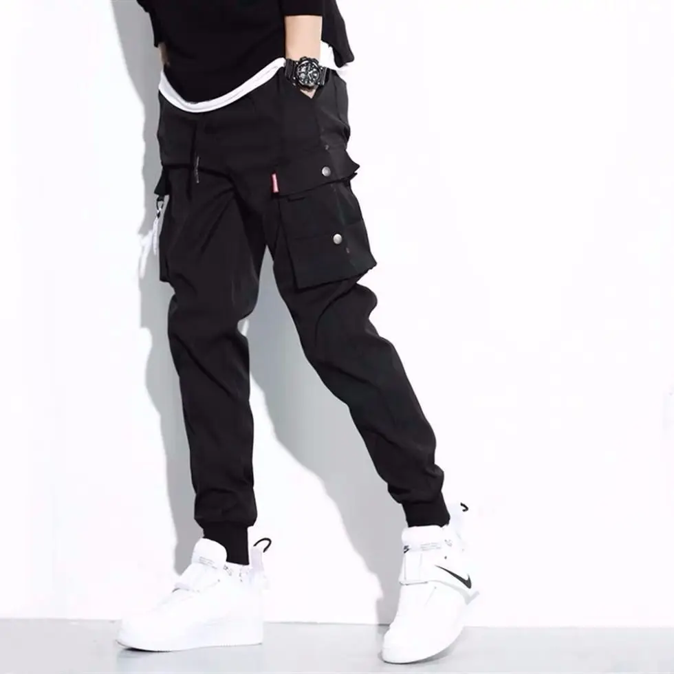 Мужские камуфляжные штаны для бега с боковыми карманами свободные стильные