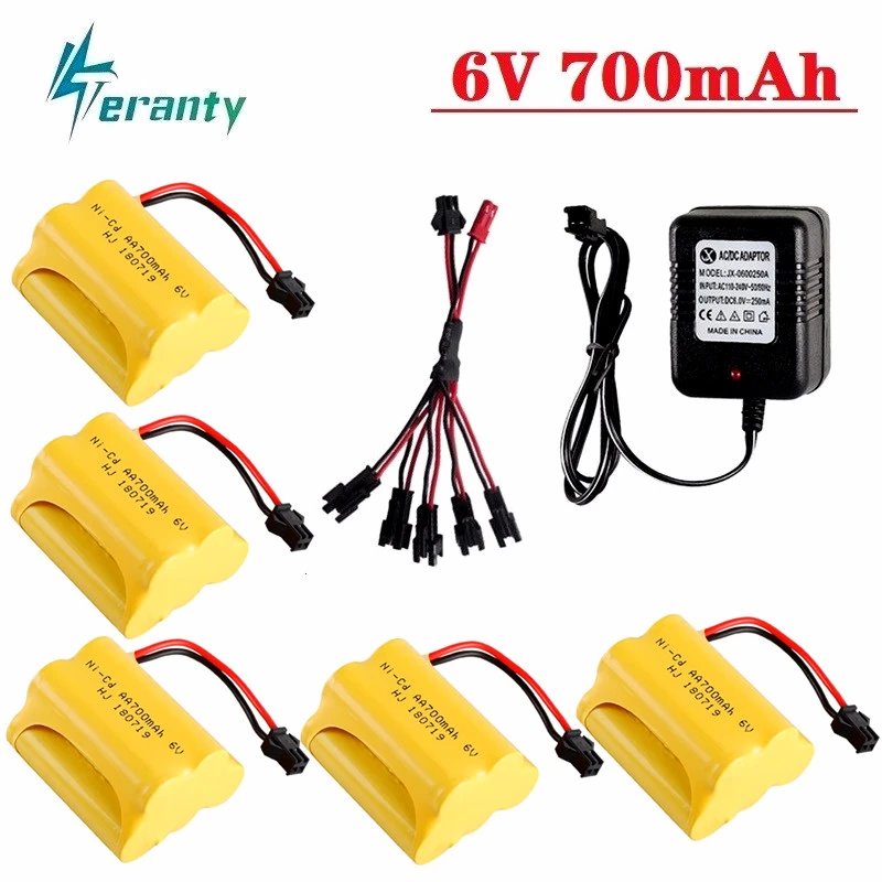 Обновленный никель кадмиевый аккумулятор и зарядное устройство 6 в 700 мАч для