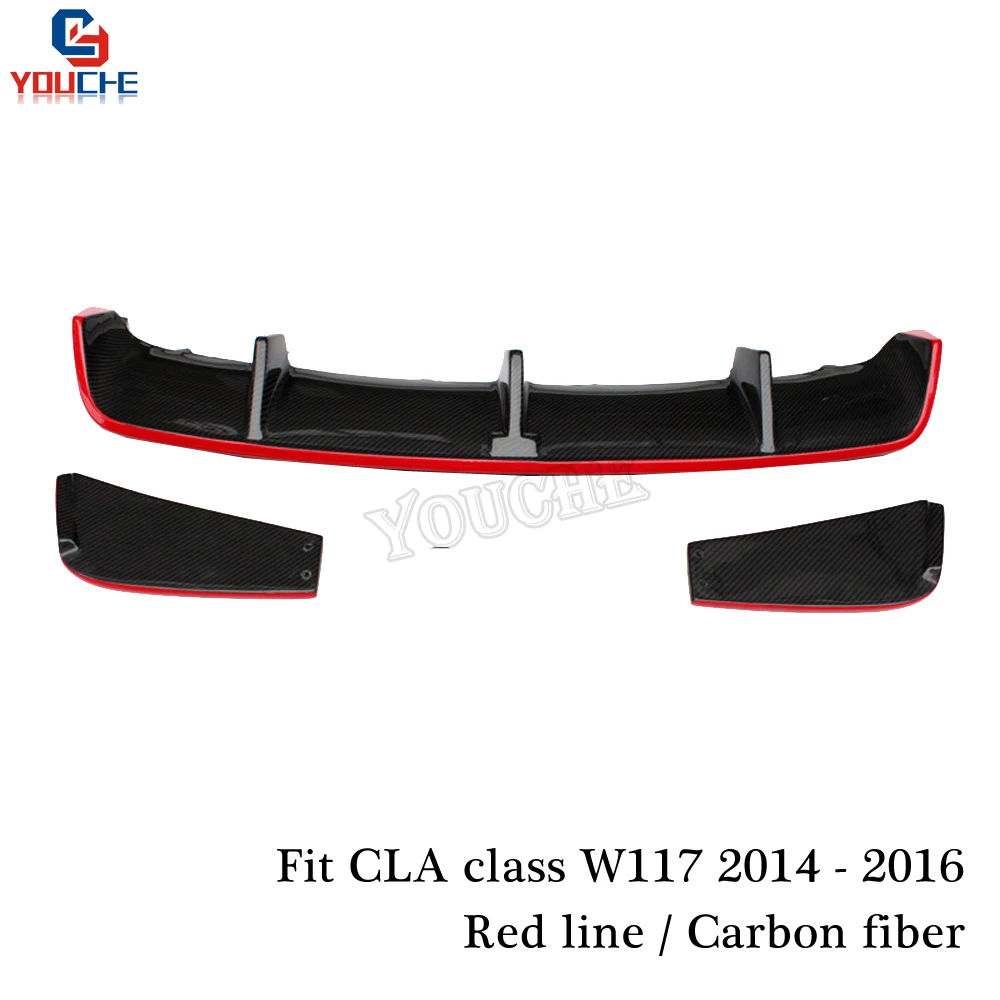 W117 задний диффузор из углеродного волокна бампер для Mercedes C117 CLA Class 2014 2016 CLA180 CLA200