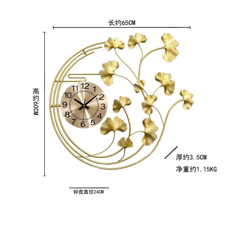 

Gold Digital Wall Clock Nordic Design Luxury Silent Metal Living Room Wall Clock Creative Horloge Murale Home Decoration 50wc