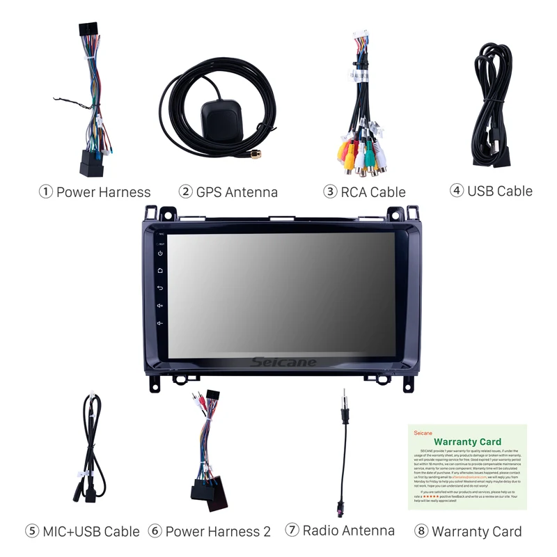 Автомагнитола Seicane 9 &quot Android 0 HD GPS для Mercedes Benz A W169 A150 A160 A170 A180 A200 с 4 Гб + 64