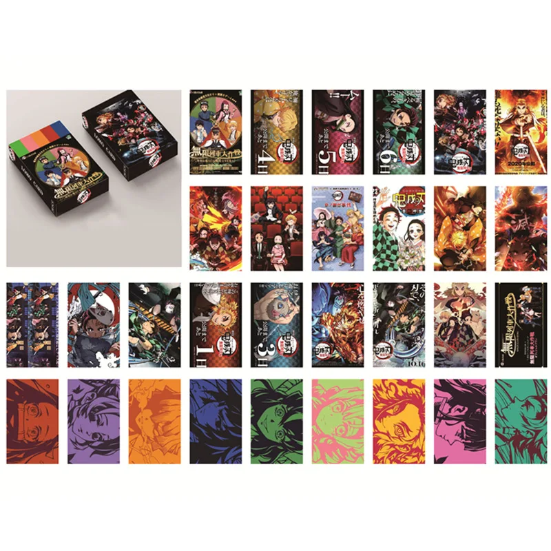 

30PCS LOMO card Anime Demon Slayer: Kimetsu no Yaiba Jujutsu Kaisen My Hero Academia HUNTER HUNTER Toys Cute Xmas Gift