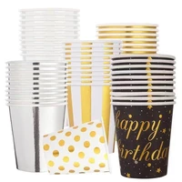 disposable paper cups 7oz kraft paper cups coffee milk cup paper cup for hot drinking party supplies ice cream dessert cups