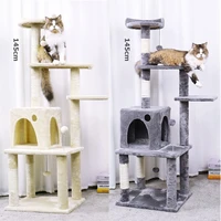 domestic delivery 145cm cat scratching posts cozy cat at home wood climbing jumping toy cat tree for kitten and large cat
