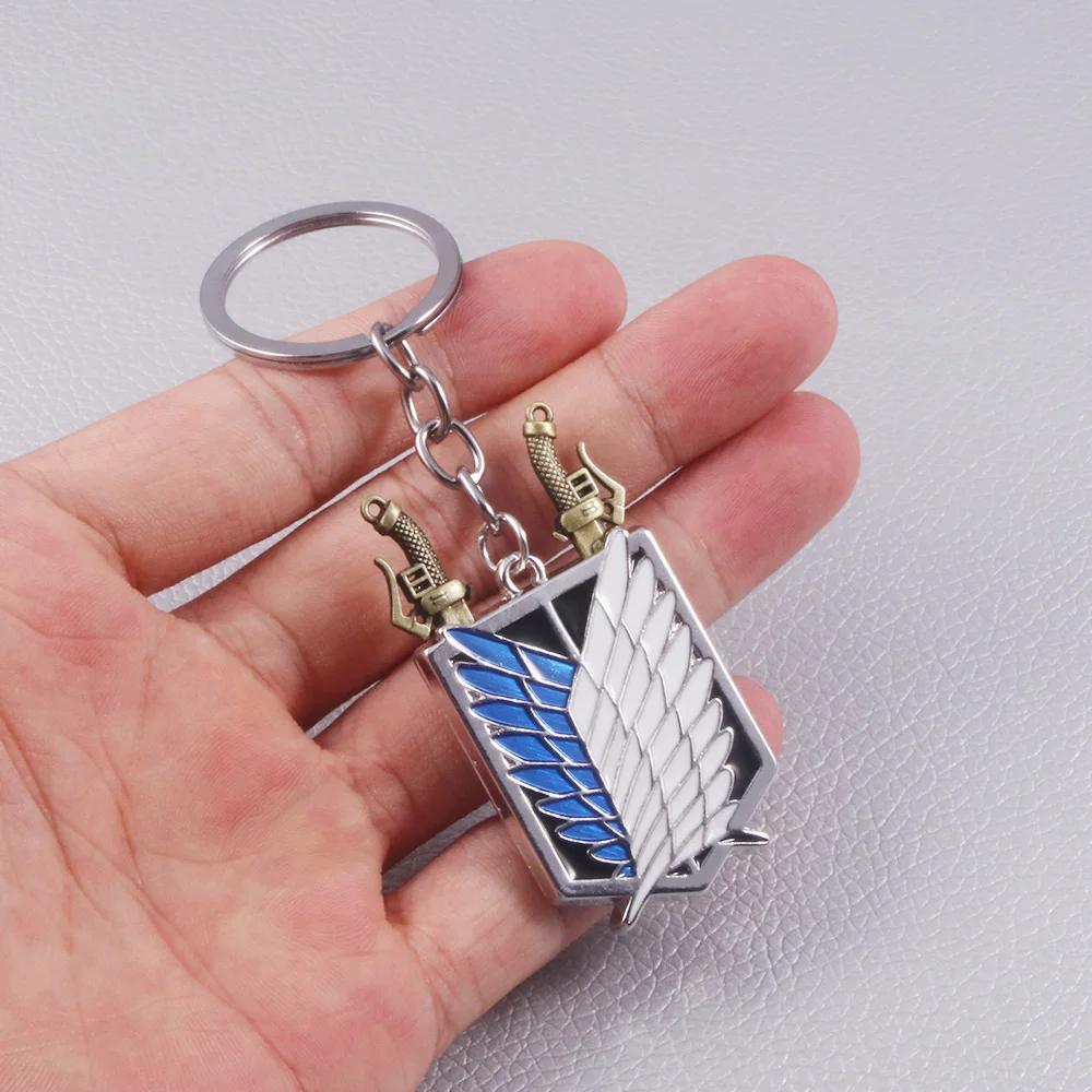 Anime Attack on Titan Keychain Shingeki No Kyojin Wings of Liberty Sword Weapon Pendant Key Chains for Men Jewelry | Украшения и