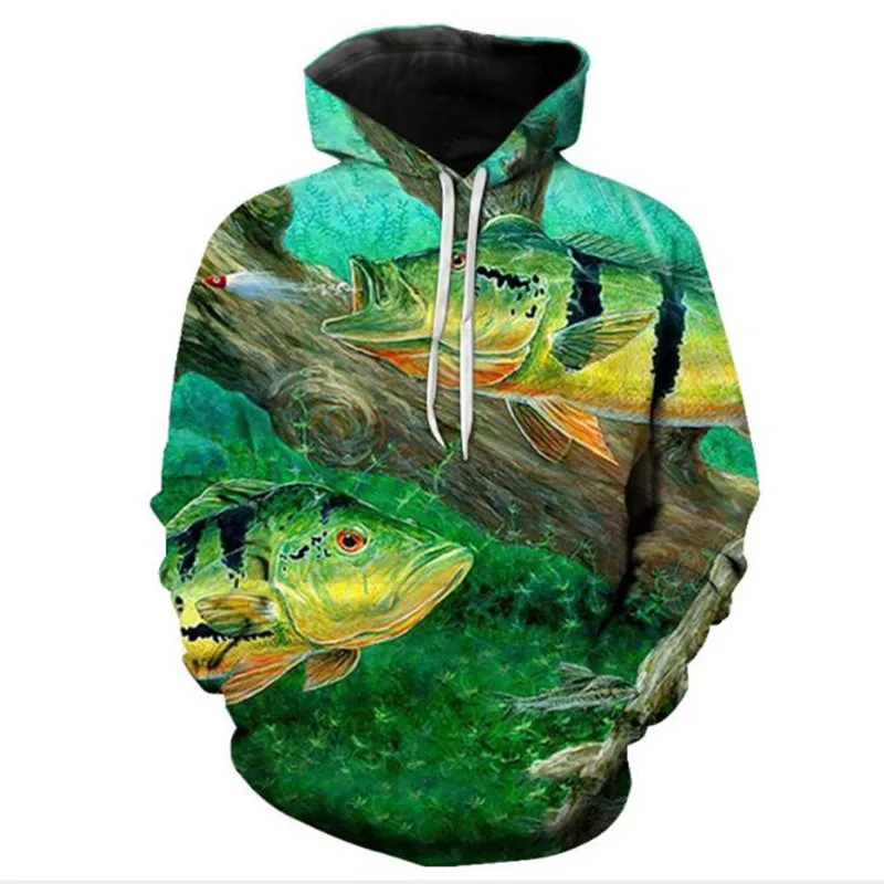 2021 Новое поступление тунец 3D цифровая печать рыбалка осень-зима Спорт на