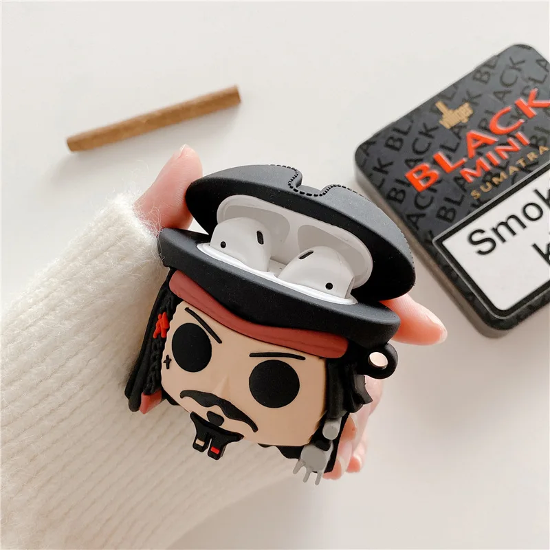 

Pirates of the Caribbean Case For Airpods Silicone Disney Cartoon Funny Bluetooth Headset Waterproof Fundas