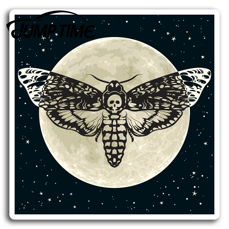 

Время прыжка для моли виниловые наклейки Death Skull Moon наклейка для ноутбука багажные наклейки на бампер водонепроницаемые автомобильные аксе...
