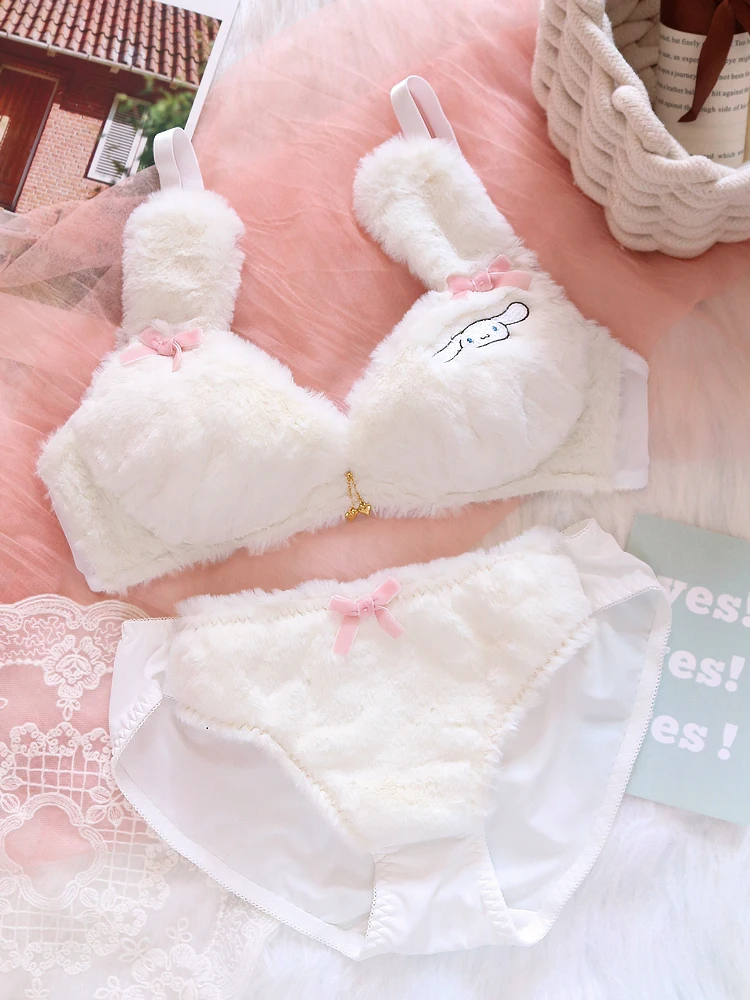 

2020 Winter Kawaii Japanese Anime Sweet Lolita Bra and Panty Set Princess Girl Heart Rabbit Cute Sexy Underwear Lingerie Set