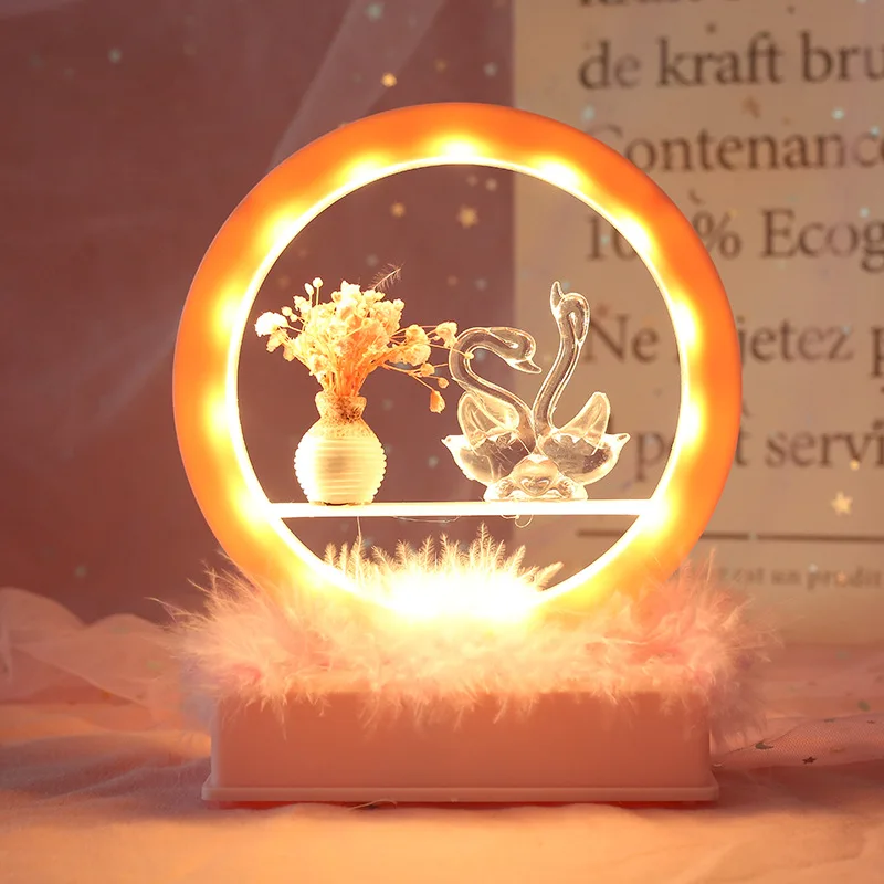 Цветы Музыка ночник креативный подарок на день Святого Валентина мультфильм