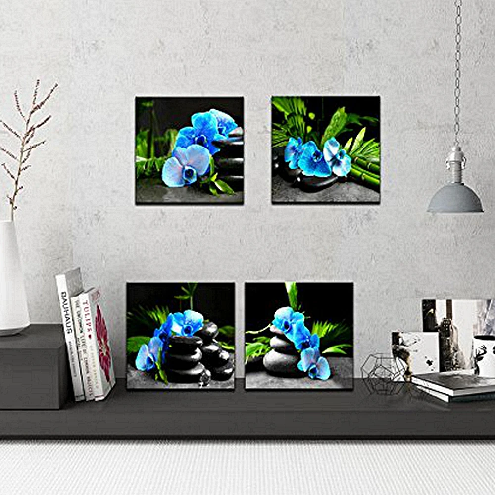 Настенная картина Zen на холсте с изображением спа камня Зеленой Бамбуковой