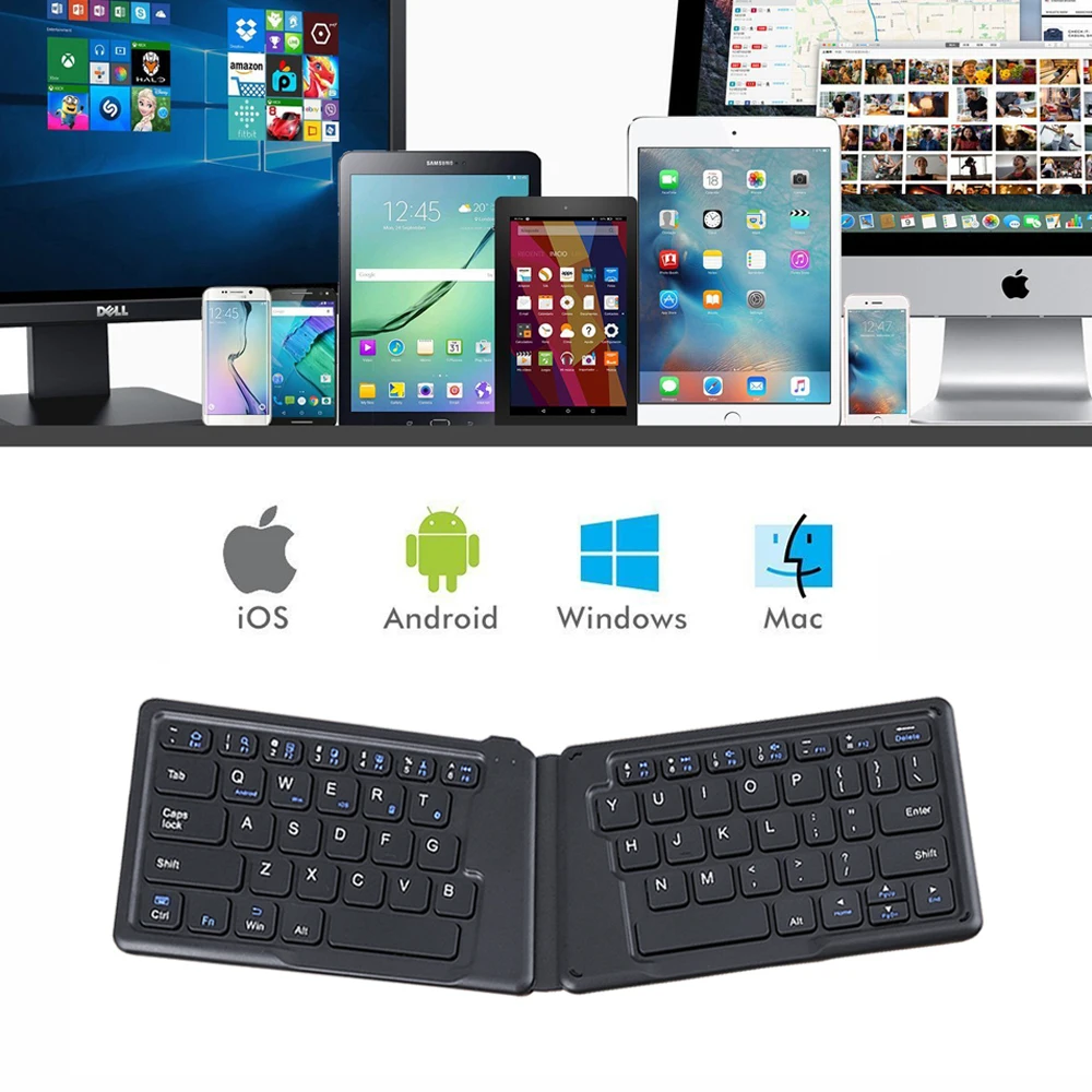 avatto a20 portable leather folding mini bluetooth keyboard foldable wireless keypad for iphoneandroid phonetabletipadpc free global shipping