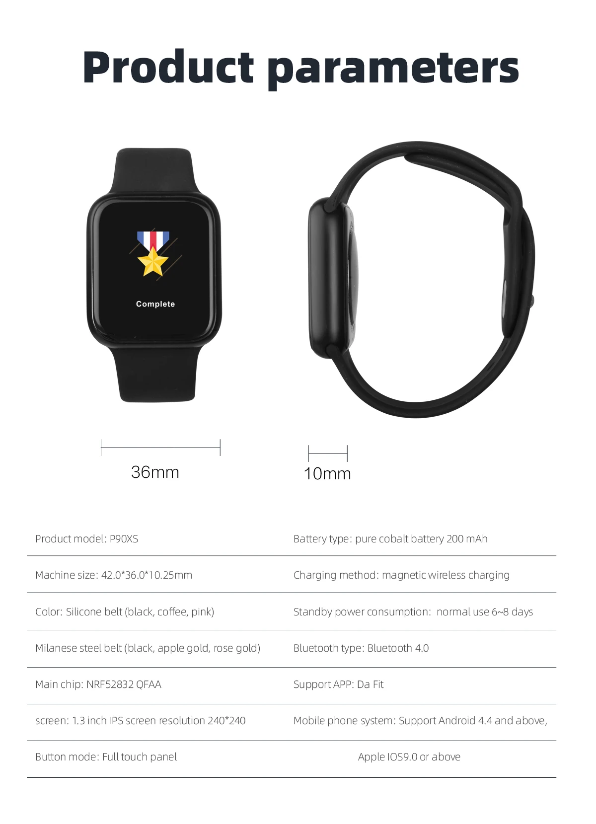 P90 Smartwatch Women Smart Watch IP68 Waterproof Relojes Call Message Reminder Fitness Bracelet Android IOS | Электроника