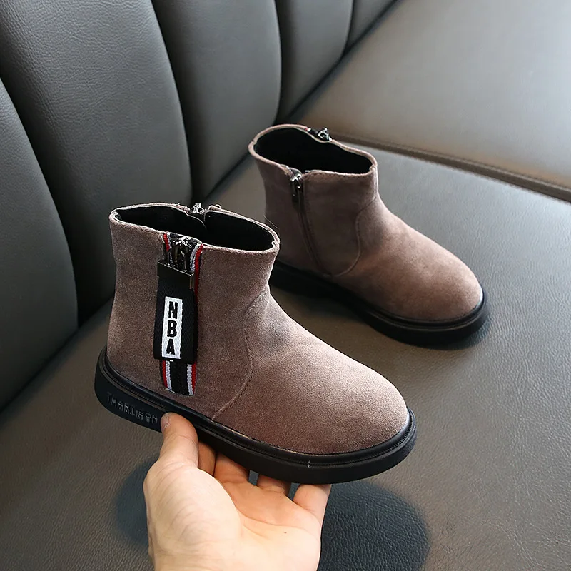 Ботинки мартинсы для девочек новинка 2020 осенне зимние замшевые детские ботинки в