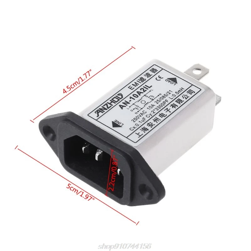 IEC320-C14 IEC фильтр Мужской Разъем Панель крепление Мощность линейный EMI фильтры J09 21
