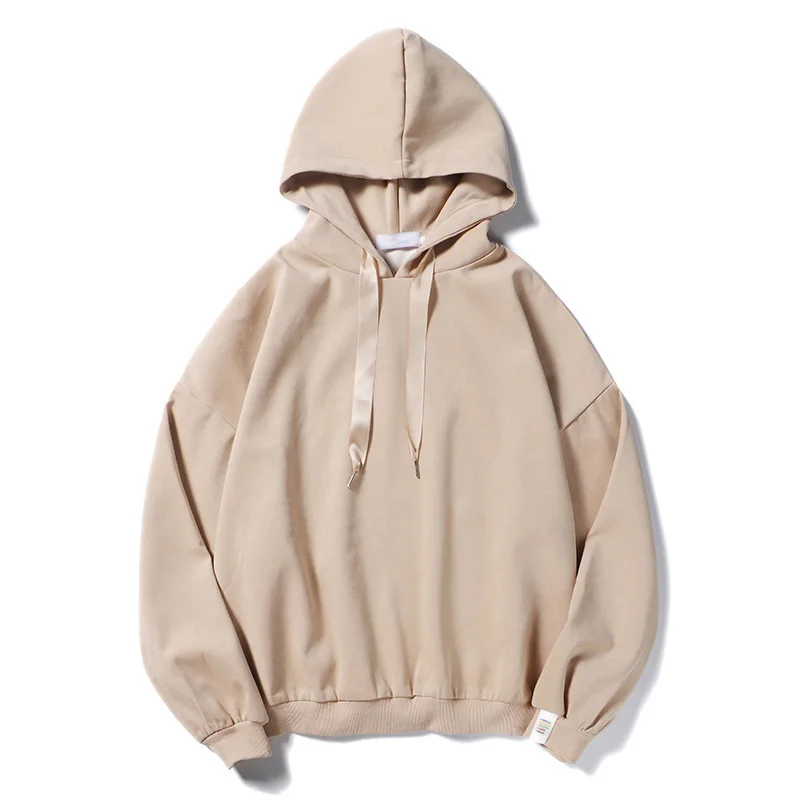 khaki Мужские модные однотонные уличные толстовки пара хлопковый Повседневный пуловер с капюшоном весенние японские Свободные мужские толстовки YT50167 - Color: khaki