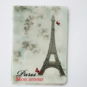 Обложка для паспорта с Эйфелевой башней Парижа, простая Визитница с 3D картой, Кредитная Держатель для карт из ПВХ кожи, деловая держатель для карт