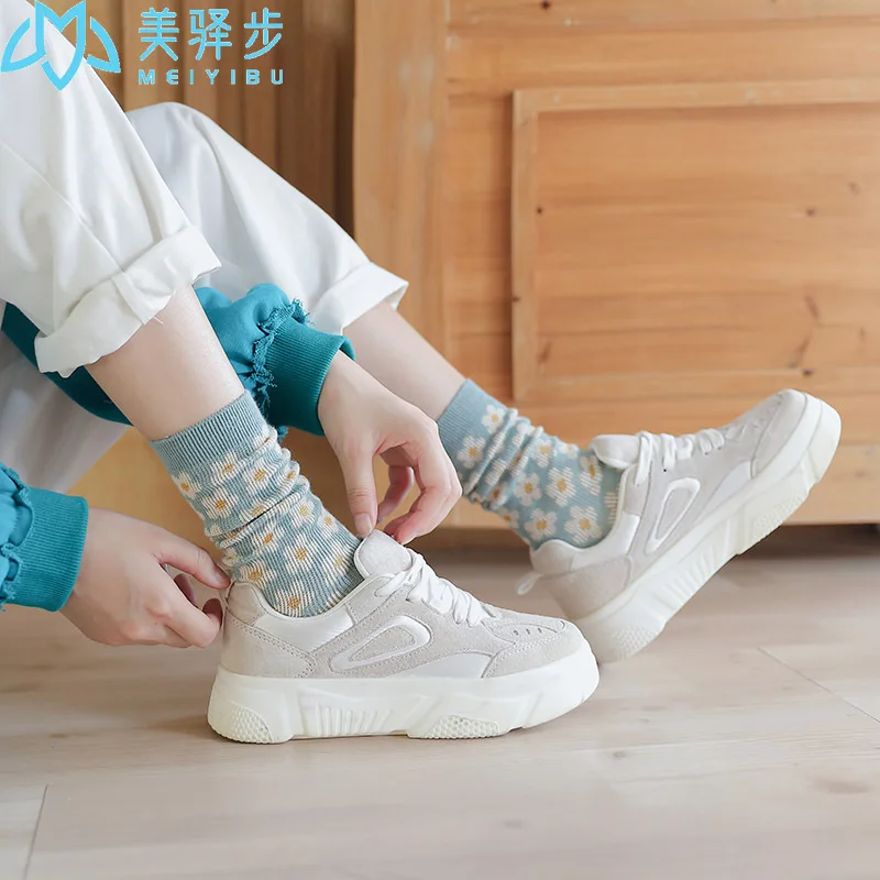 High Quality Combed Cotton Socks 12 PAIRS PER SET Wholesale Retro Female Socks