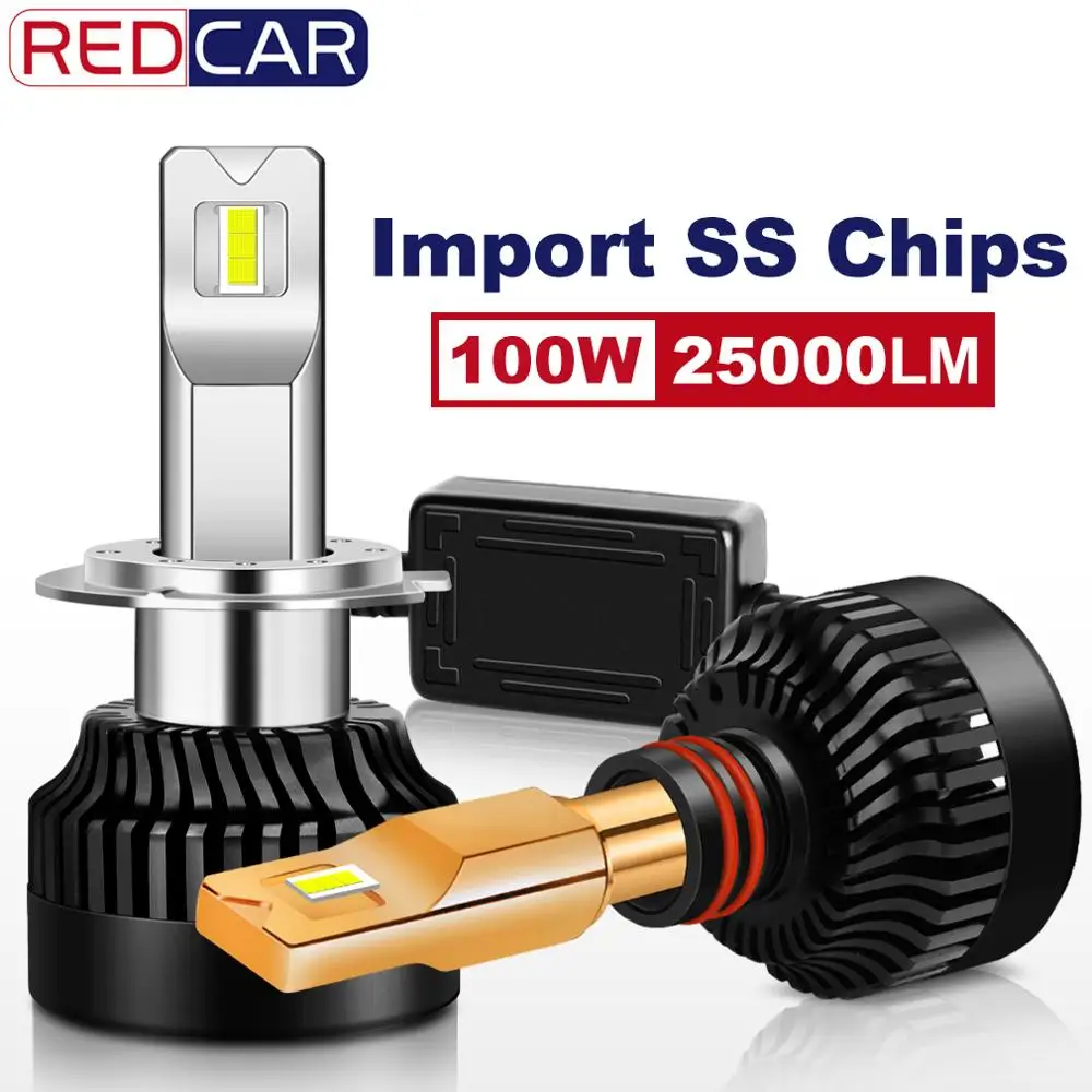 Светодиодный фонарь для фар 2 шт. 25000LM 100 Вт H7 SS Chips H1 H8 H11 9005 HB3 HB4 9006 H4 9012 Mini Canbus 12