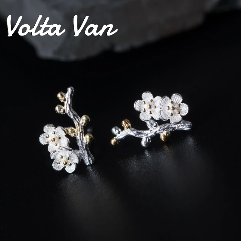 

Volta Van Women Stud Earrings 925 Sterling Silver 2022 New Elegant Vintage Creativity Plum Blossom Jewelry Classic Earrings