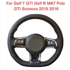 Модифицированная Кожаная оплетка для руля VW Golf 7 GTI Golf R MK7 Polo GTI Scirocco 2015 2016