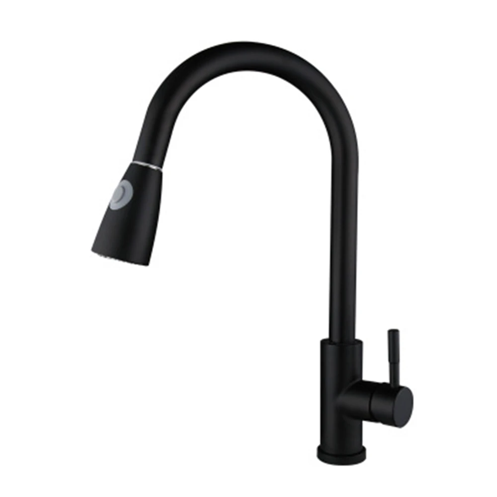 

Kitchen Faucet Pull Out 360 Rotation Hot and Cold Water Faucet Black Swivel Spout Bibcock Bathroom Water Sink Mixer Tap