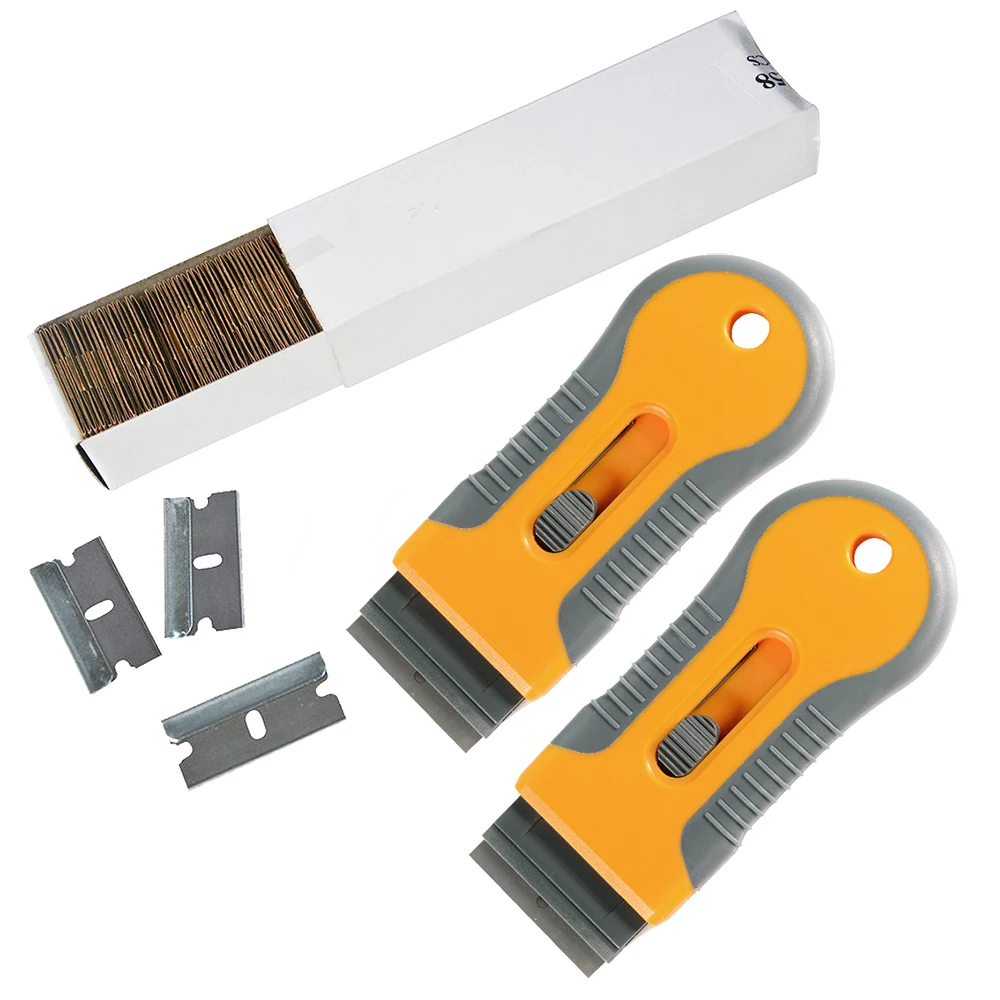 Скребок EHDIS для автомобиля Чистящая бритва с лезвиями из углеродистой стали 100 шт.