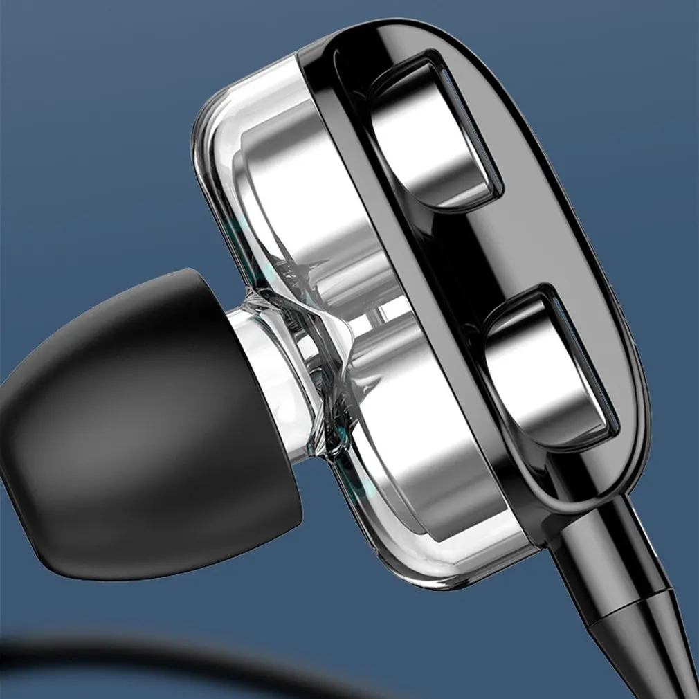 

Earbuds 3D Stereo Dual Driver Music Earphone Strong Bass HIFI Sport In-Ear Headphone Smart Phone Headphone Wired Tuning