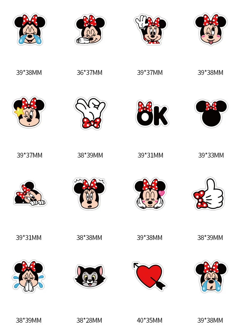 40 шт. милые детские Мультяшные наклейки mi mouse смайлики для мобильного текста на
