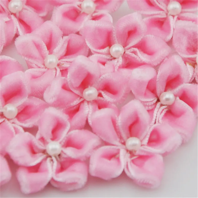 40 шт. бархатная лента с цветами бусинами свадебное украшение швейные поделки