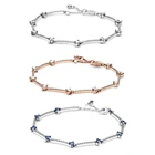 Новый сверкающий браслет из стерлингового серебра 925 пробы, подходит для свадебной вечеринки, ювелирные изделия, модный подарок