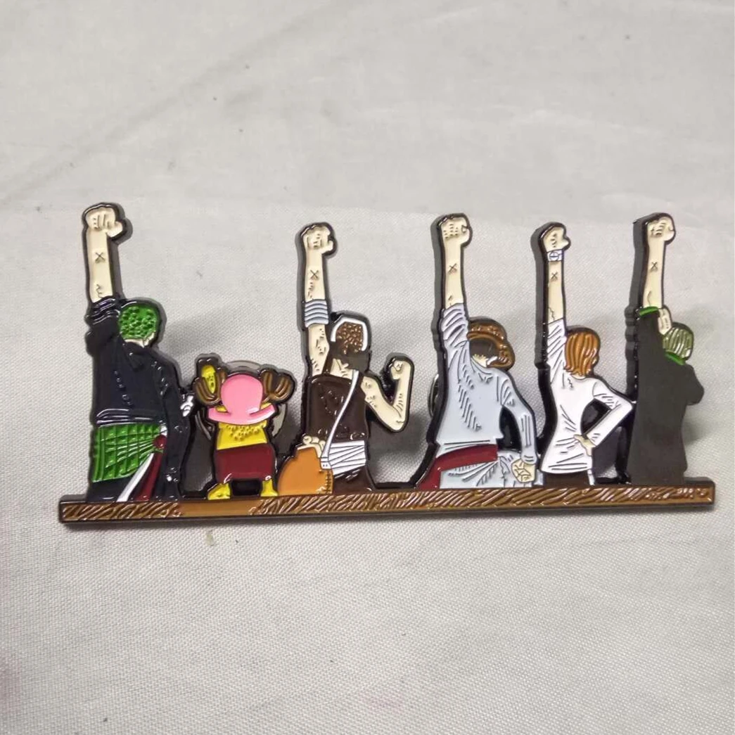 

Luffys Zoro Nami Sanji Chopper Partner Enamel Pin Nostalgia Anime Metal Brooch Accessories Collect Gift