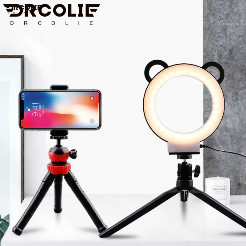 

DROCLIE Настольный заполняющий светильник мобильный телефон живой кронштейн Осьминог штатив якорь Автоспуск фотография красота кольцевой св...
