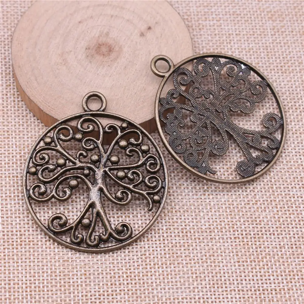 

Tree Charms For Jewelry Making Findings Handmade DIY Craft 1pcs Antique Bronze Color 57x50mm