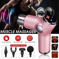 mini muscle massage gun 32 speed vibration electric back neck lcd massager gun for body deep relief pain slimming fascial gun