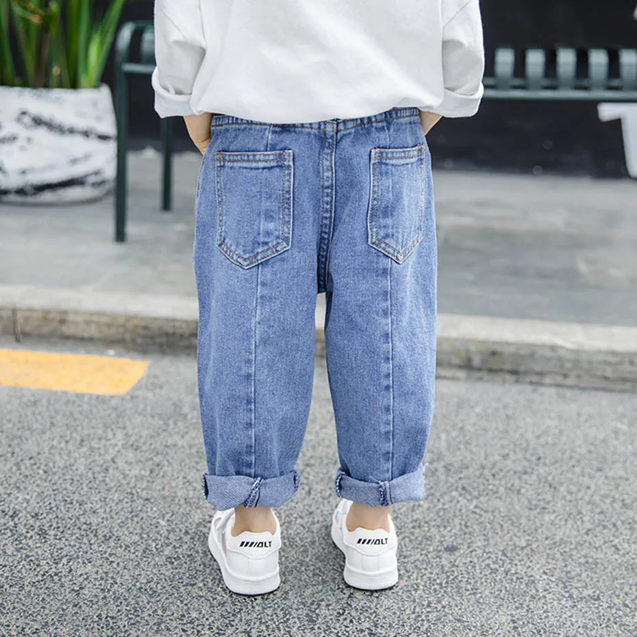 Джинсы для маленьких девочек на пуговицах весенне-осенние брюки детей