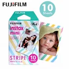 Подлинная Fuji Fujifilm Instax Mini Instant Плёнки в полоску Фотобумага 10 шт. для NEO 8 7 s 70 50 s 50i 90 25 поделиться SP-2 камеры