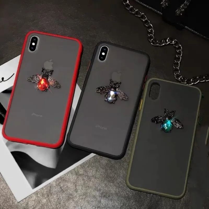 Цветной матовый металлический чехол для телефона с алмазной Пчелой Xiaomi 9 9T Pro CC9 e