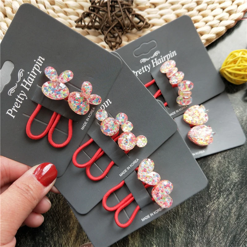 

2PCS Cartoon New Cute Rabbit Love Princess Headwear Kids Elastic Hair Bands Children Ropes Girls Accessories Baby Headdress