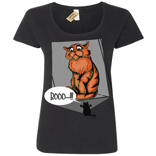 

Boo Scaredy Cat funny T-Shirt Womens Ladies V-Neck