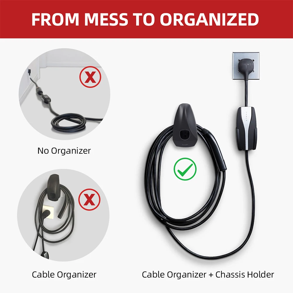 Автомобильный органайзер для зарядного кабеля Настенный Держатель устройства