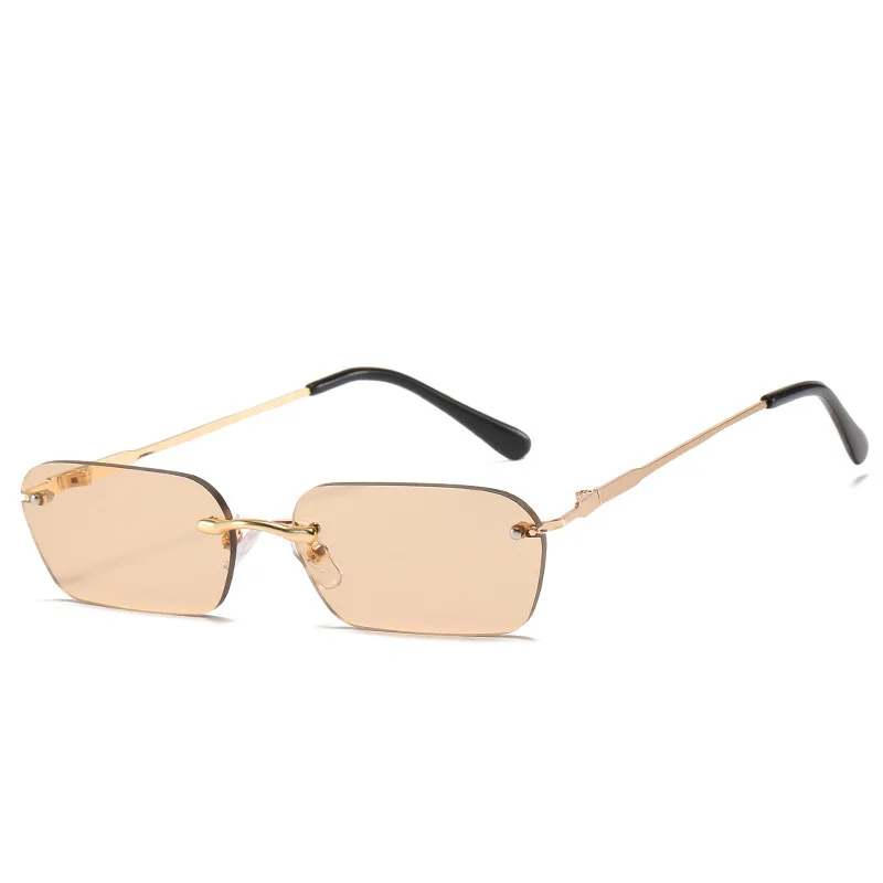 

Trend Rimless Mens Sunglasses Polygon Ocean Piece Personality Fashion Sunglasses Women Eyeglasses