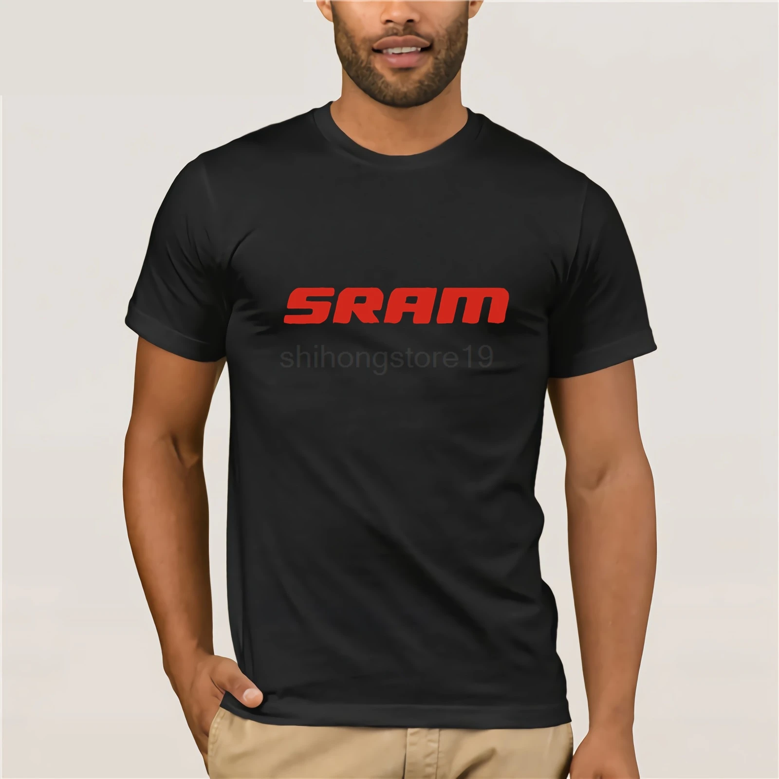 Футболка оптом новый Sram логотип для велосипеда MenBlack размер S до 3XL o-образным